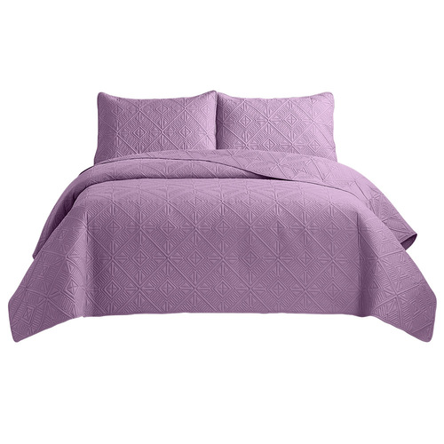 Ultrasonic Quilted Feather Bedspread Set - 3-Piece Patchwork Bedding,  Quality