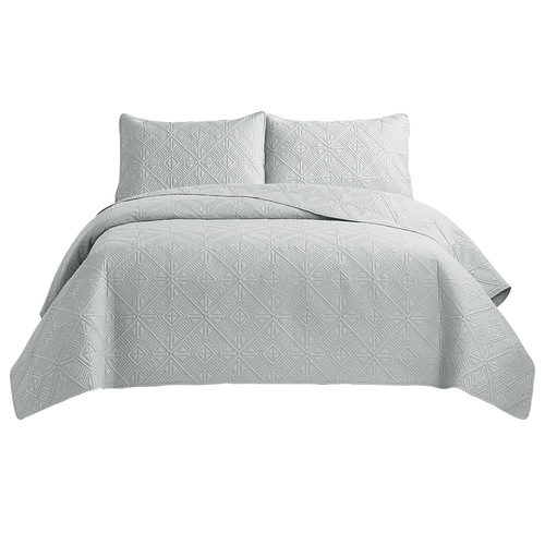 Ultrasonic Quilted Feather Bedspread Set - 3-Piece Patchwork Bedding,  Quality