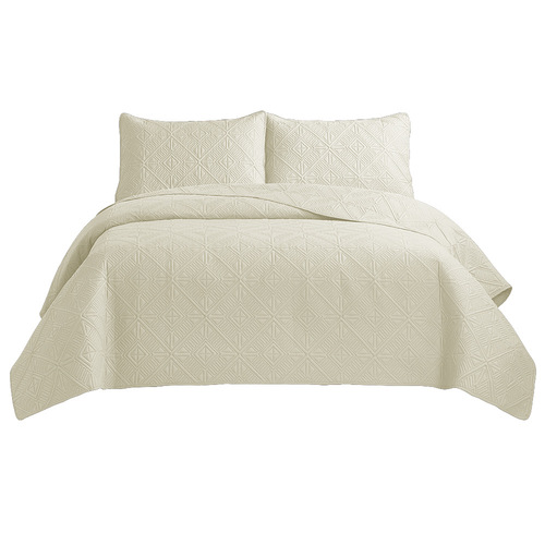 Ultrasonic Quilted Feather Bedspread Set - 3-Piece Patchwork Bedding,  Quality