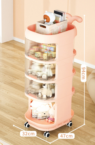 Baby Product Storage Rack Plastic Trolley With Removable Mobile Drawers