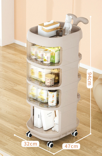 Baby Product Storage Rack Plastic Trolley With Removable Mobile Drawers