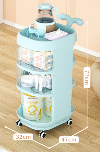 Baby Product Storage Rack Plastic Trolley With Removable Mobile Drawers