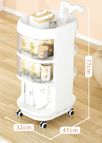Baby Product Storage Rack Plastic Trolley With Removable Mobile Drawers