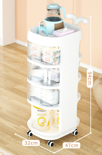 Baby Product Storage Rack Plastic Trolley With Removable Mobile Drawers