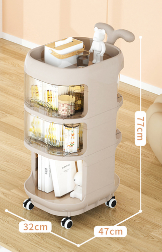 Baby Product Storage Rack Plastic Trolley With Removable Mobile Drawers