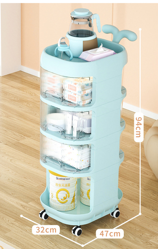 Baby Product Storage Rack Plastic Trolley With Removable Mobile Drawers