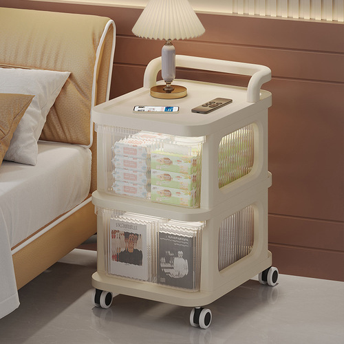 Plastic Rolling Storage Cart with Drawers Household Organizer Cabinet