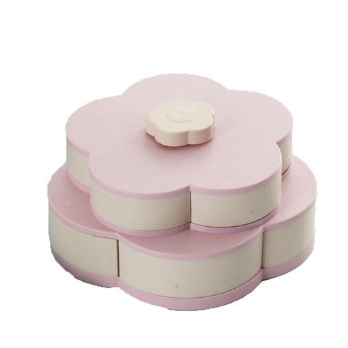 Petal Rotating Candy Dish Dried Fruit Plate Snacks Storage Tray