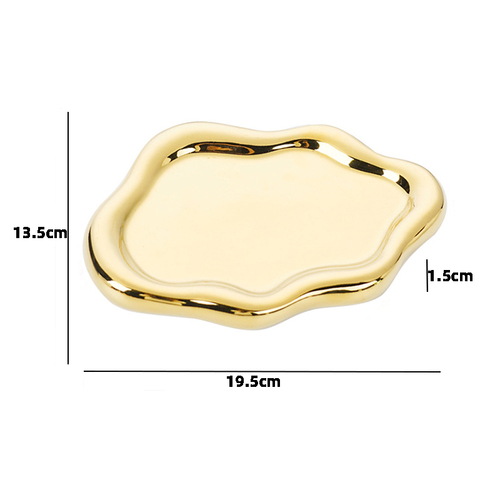2024 White and Black Ceramic Cloud Plate - Desserts, Cake, Salad, Fruit, Key Chain, Jewelry Storage Display