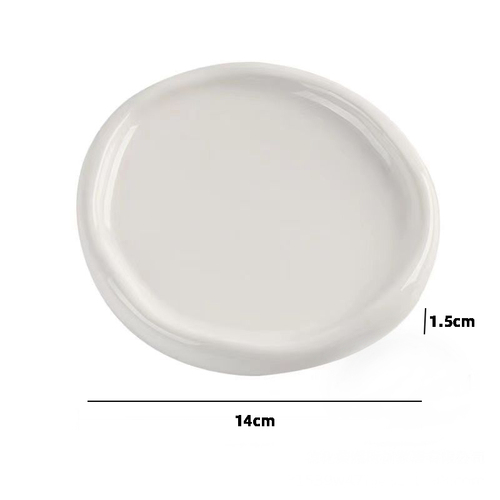 2024 White and Black Ceramic Cloud Plate - Desserts, Cake, Salad, Fruit, Key Chain, Jewelry Storage Display