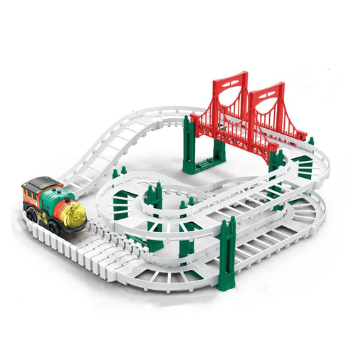 Baby Slot Toys Railway Track Toys Christmas Theme Electric Track Train Slot Toys with Sound Light for Kids