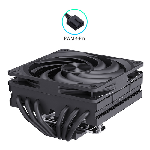 SNOWMAN New Design Black Frame 6 Heat Pipes PC Cooler Case Fan with 75mm Height Cooling Fins for 120mm Computer