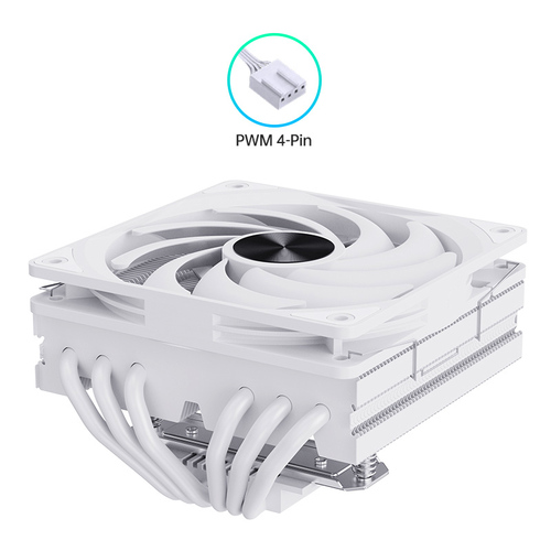 SNOWMAN New Design Black Frame 6 Heat Pipes PC Cooler Case Fan with 75mm Height Cooling Fins for 120mm Computer