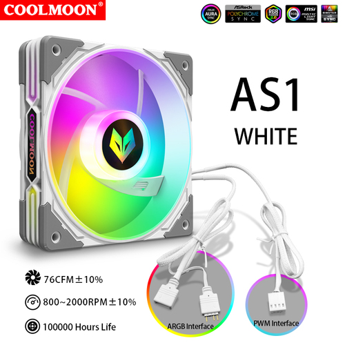 COOLMOON High Speed Computer 120mm Case Fan AS1 FDB Bearing Gaming PC Cooling Fan