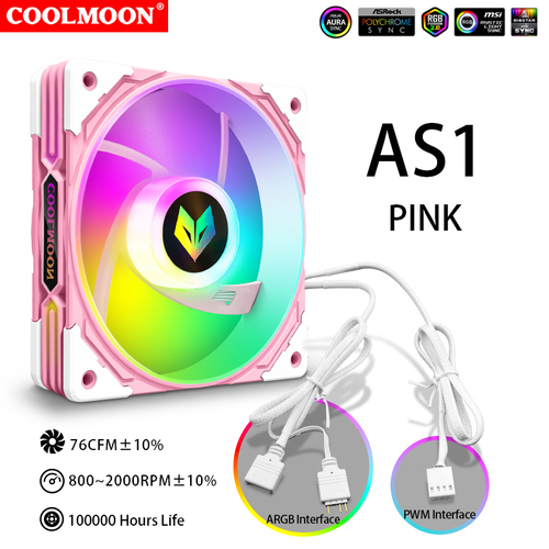COOLMOON High Speed Computer 120mm Case Fan AS1 FDB Bearing Gaming PC Cooling Fan