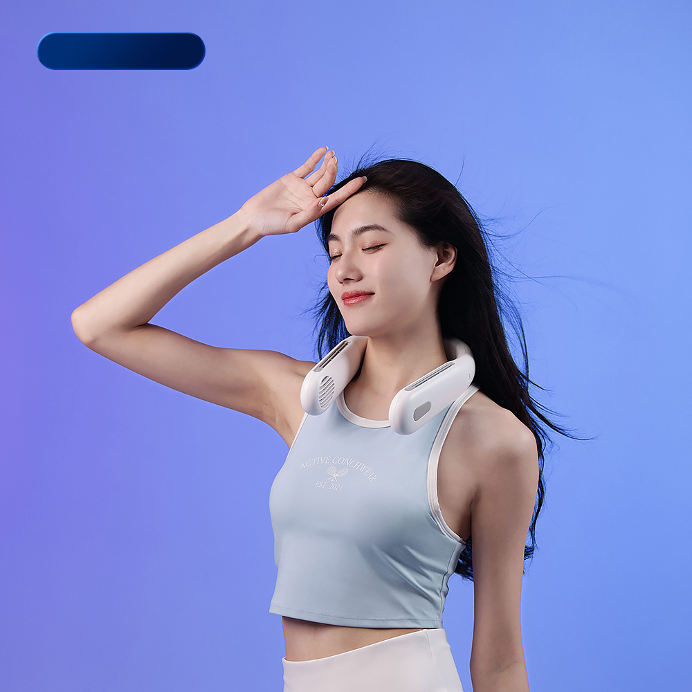IMYCOO New Arrival Portable Leafless Hanging Neck Fan   Rechargeable Personal Around The Neck Fan For Women Me