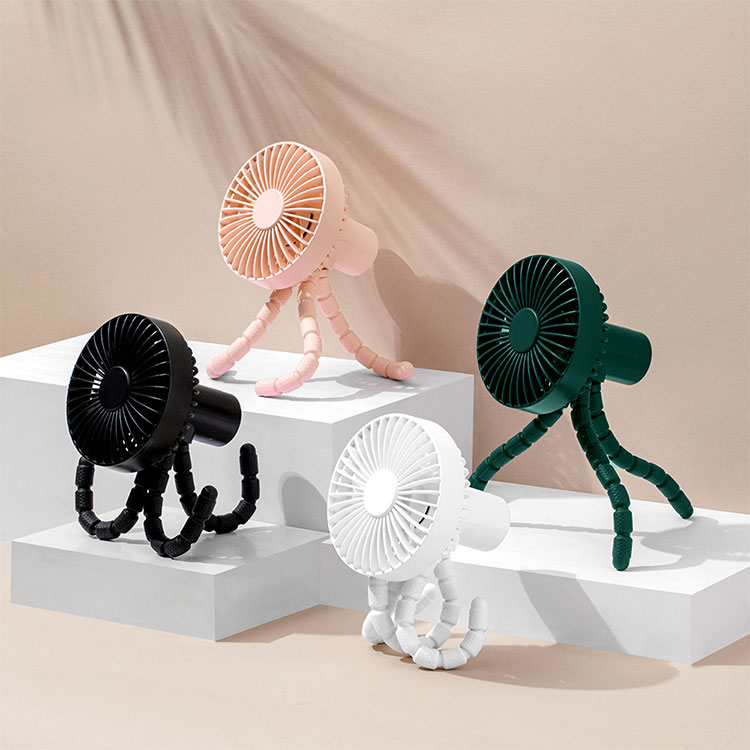 portable travel 3 speed 360 degree oscillating 4" usb desk stroller clamp stand mini handheld small fan