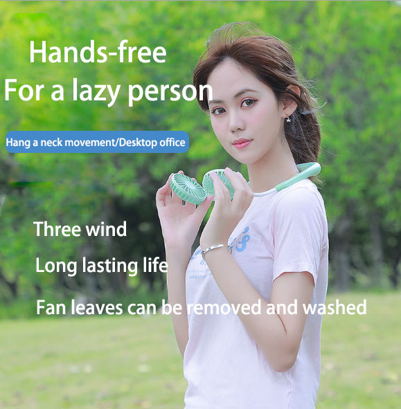  Outdoor Sports Portable Folding Hanging Neck Rechargeable USB Mini Fan
