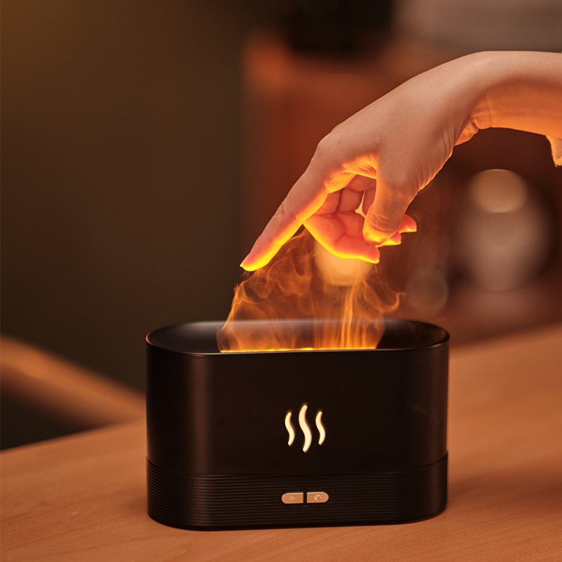Aromatherapy Scent Diffuser Machine 3D Flame Aroma Diffuser USB Air Humidifier Aroma Diffuser With Night Light For Deskt