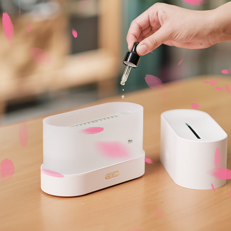 Aromatherapy Scent Diffuser Machine 3D Flame Aroma Diffuser USB Air Humidifier Aroma Diffuser With Night Light For Deskt