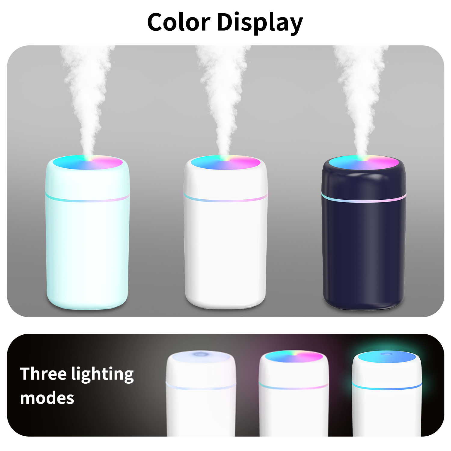 Mini Smart USB LED Humidifier Portable Car Air Purifier & Cool Mist Diffuser for Rooms