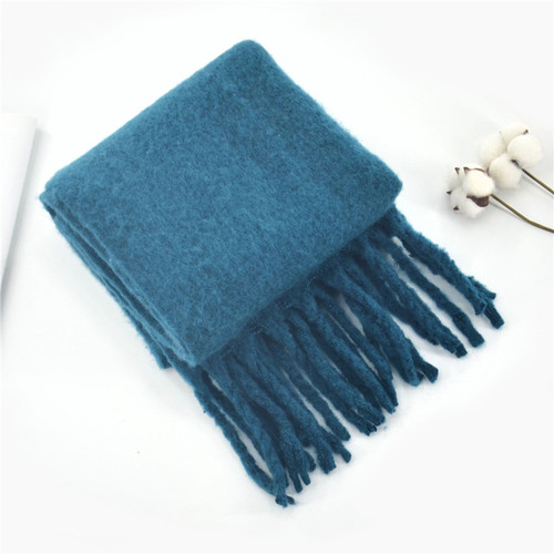 Fashion Winter Solid Color Women's Scarf Pashmina Bulk Scarves Soft Warm Thickened Scarves With Tassel