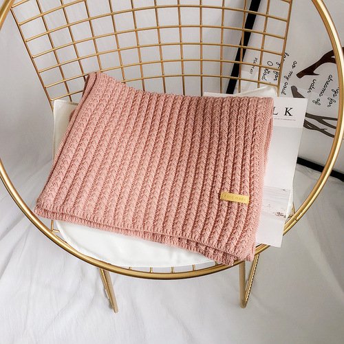 Winter Solid Color Handmade Warm Soft Chunky Shawl Warm Knit Cotton Women's Scarf