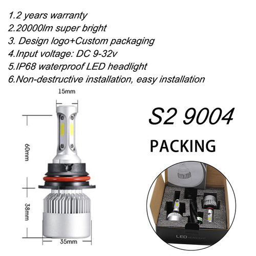 s2 led headlight automotive car bulb h7 led car light