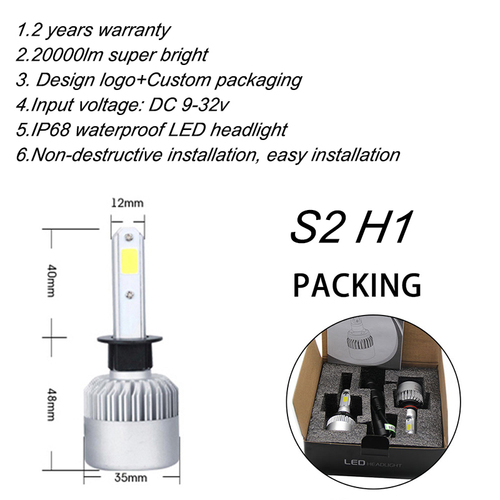 s2 led headlight automotive car bulb h7 led car light