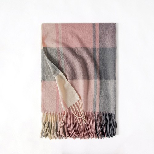 Autumn Winter Scarf Women's Long Scarf Retro Plaid Fringed Scarf Shawl