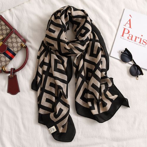 Women's Fashion Long Shawl Letters Jacquard Pashmina Scarf Winter Warm Tassel Large Soft Scarves 