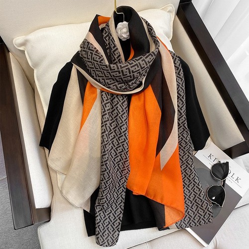 Women's Fashion Long Shawl Letters Jacquard Pashmina Scarf Winter Warm Tassel Large Soft Scarves 