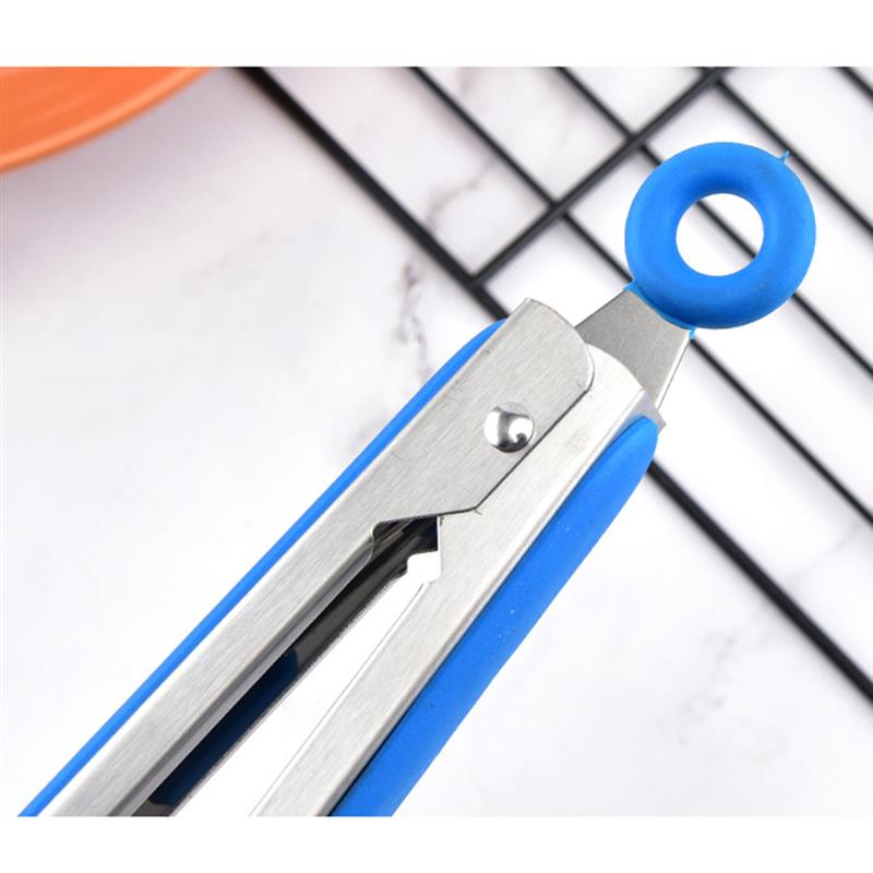 Food Grade Silicone Pasta Tongs Non-Slip Stainless Steel Food Tongs For Noodles Kitchen Tools BBQ Tools Accessories