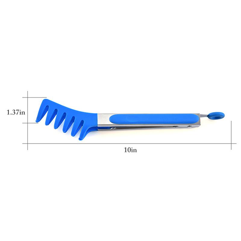 Food Grade Silicone Pasta Tongs Non-Slip Stainless Steel Food Tongs For Noodles Kitchen Tools BBQ Tools Accessories