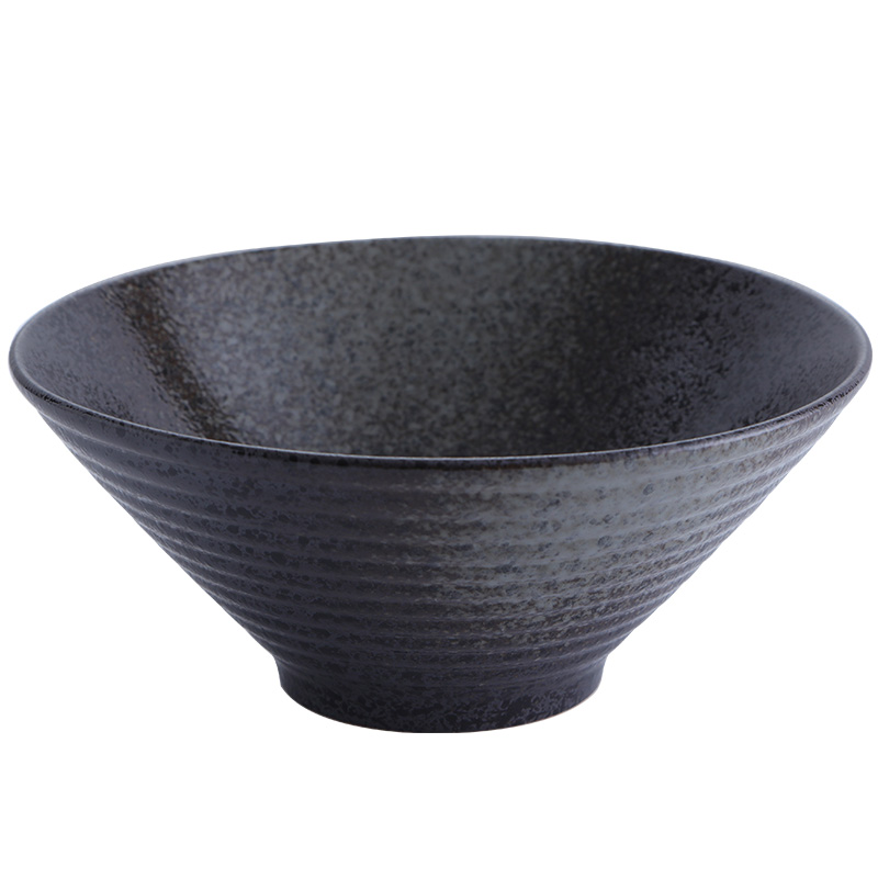5 8 9 inch chinese EKA   porcelain udon pho noodle bowl chopsticks spoon black ramen bowl ceramic