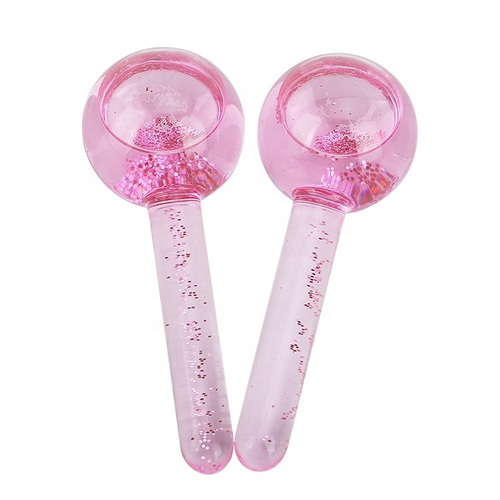 Beauty Equipment  Eye Face Massage Facial Ice Globe Cooling Blue Pink Glitter Ice Globes