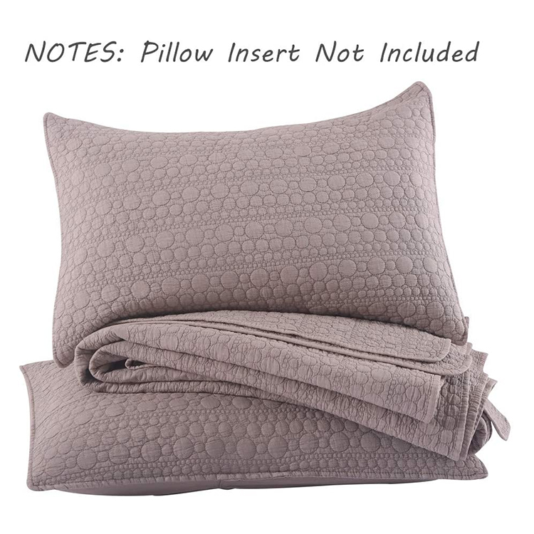 New hot luxury home textile 100% Cotton Embroidered coverlet garment stone washed  quilted bedspread bed quilt