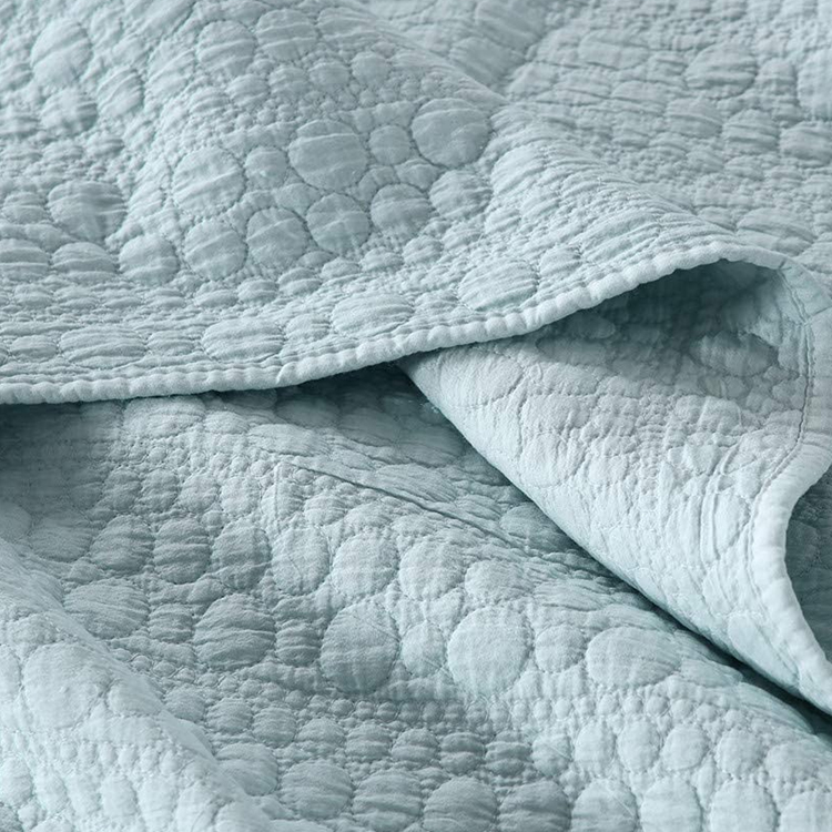 New hot luxury home textile 100% Cotton Embroidered coverlet garment stone washed  quilted bedspread bed quilt