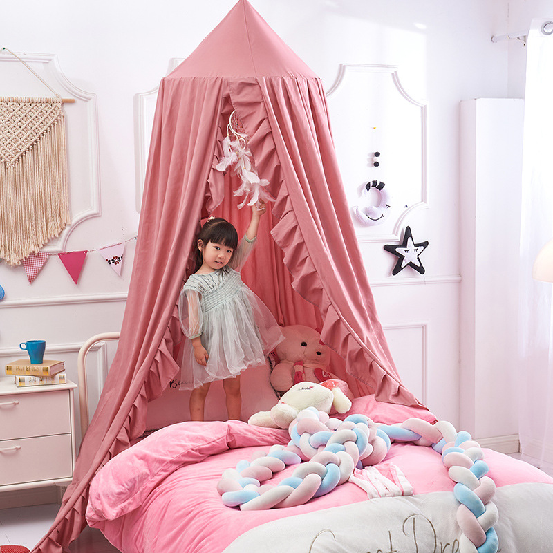 Dreamy Mosquito Net Bedding Soft Smooth Playing Tent Canopy Girls Room Princess Castle Decor Canopy for Kids Bed