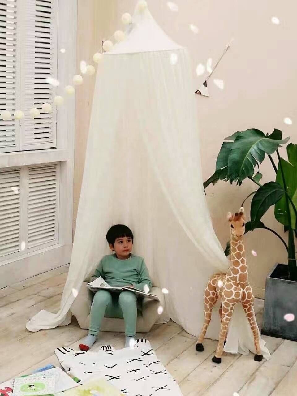 Beautiful Bed Canopy Baby ,White Pink Yellow Netting Curtain Dome Mosquito Net,New Baby sleep Bed Canopy Insect Net