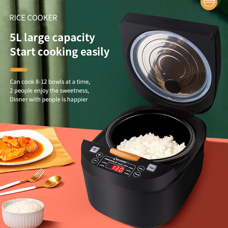 Hot Selling 5L Large Capacity Automatic Smart Digital Touch LCD Multi Non-Stick Home Electric Digital Rice Cooker