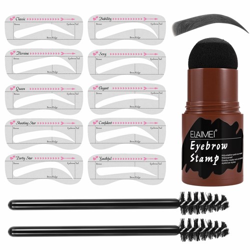 One Step Eyebrow Stamp Shaping Kit 10 Kind Eyebrow Stencil Shaping Makeup Set Eye Brow Powder Stamp Perfect Eyebrow in S