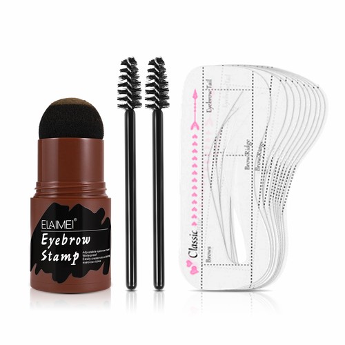 One Step Eyebrow Stamp Shaping Kit 10 Kind Eyebrow Stencil Shaping Makeup Set Eye Brow Powder Stamp Perfect Eyebrow in S