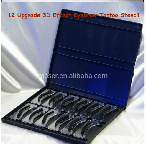 12 Styles Eyebrow Tattoo Shaping Stencil Kit 3D Effect Eyebrow Shape Design Eyebrow Stamp Tattoo Stencil
