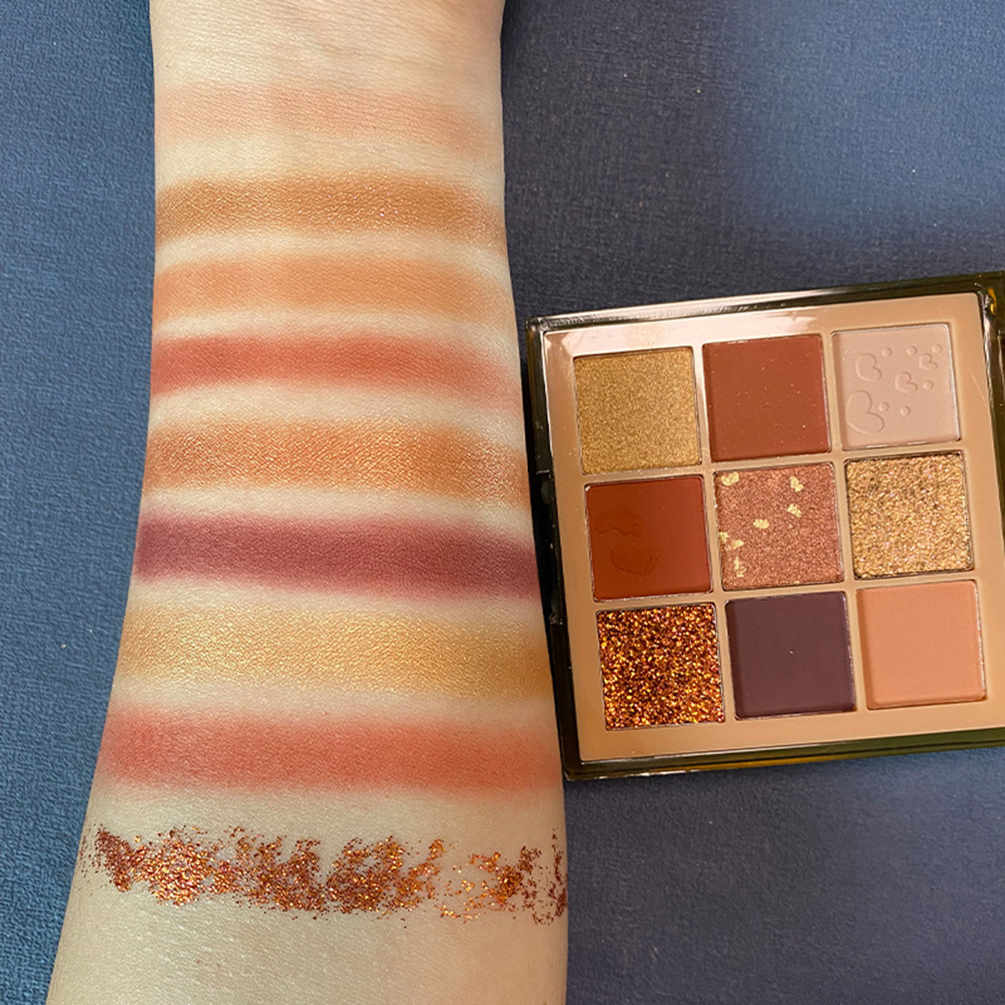 Earth Color Eyeshadow Palette Private Label Nine Color Shimmer Matte Glitter Nude Makeup Small Batch  Eye Shadow