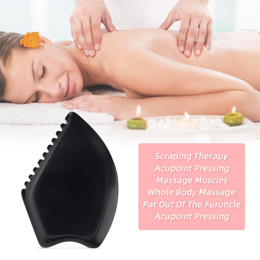 Gua Sha Scraping Black Bian Stone Scraping Massage Wildling GuaSha Massage Tool
