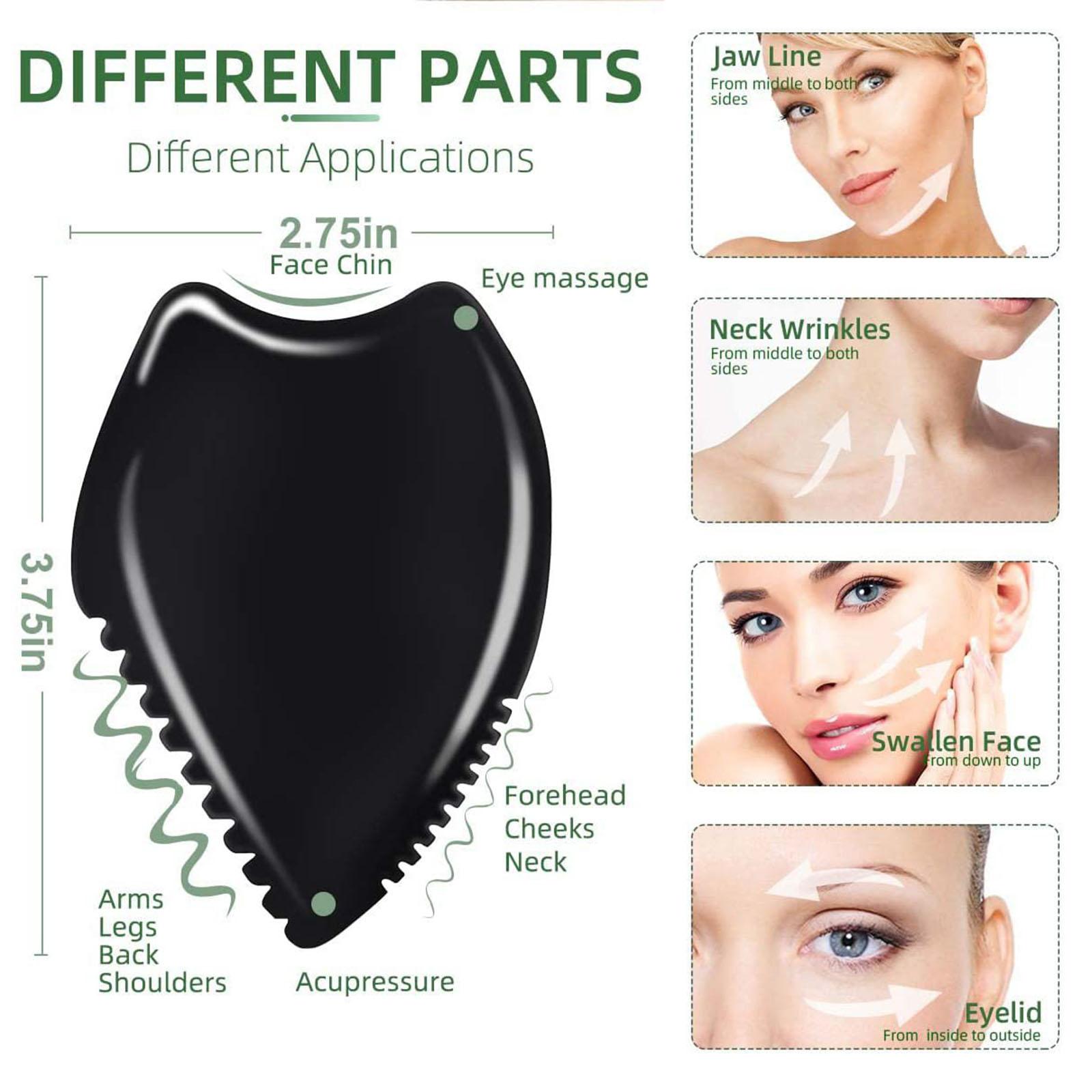 Gua Sha Scraping Black Bian Stone Scraping Massage Wildling GuaSha Massage Tool