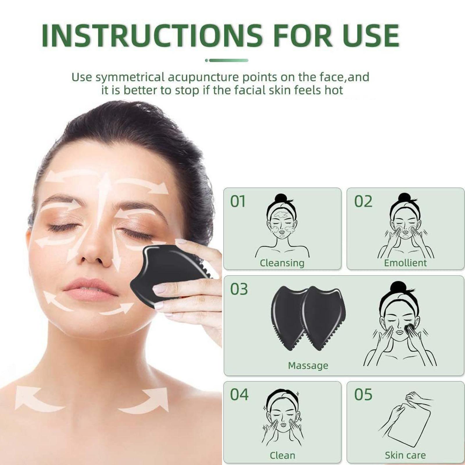 Gua Sha Scraping Black Bian Stone Scraping Massage Wildling GuaSha Massage Tool