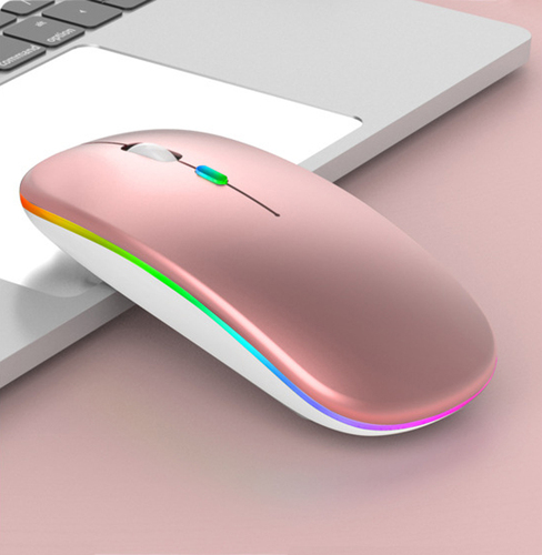 laptop computer accessories Pink 2.4G Optical Ultra Thin LED Lights Gaming Rechargeable Wireless Mouse for MacBook