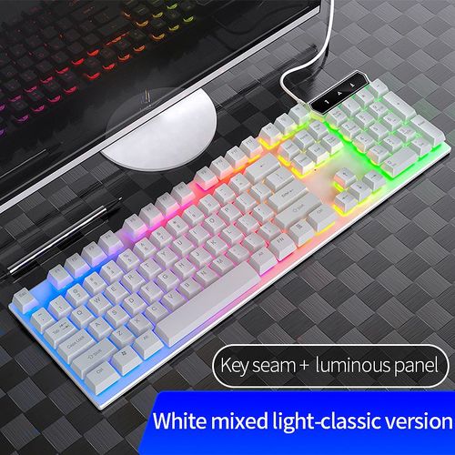 V4 cheap Colorful Rainbow Backlight Ergonomic Usb Wire Tablet Pc Computer Waterproof Rgb Mechanical Feel Gaming Keyboard